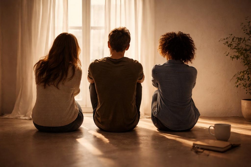 Golden hour with friends by the window (Copy)